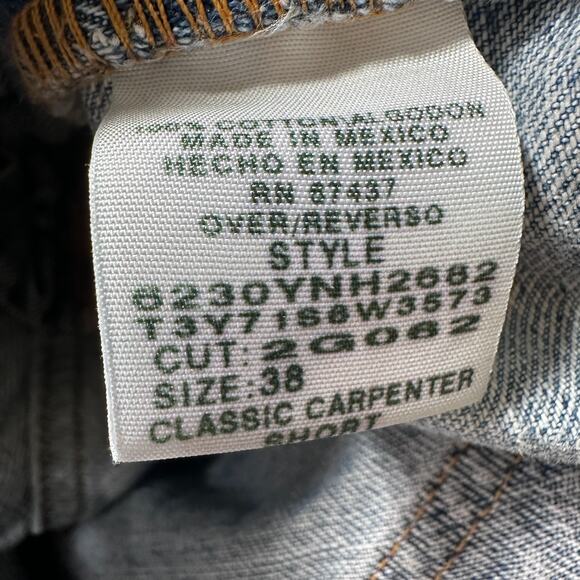 Vintage Polo Jeans Ralph Lauren Carpenter Shorts Men’s 38 Blue Denim Y2K Jorts - Picture 6 of 9